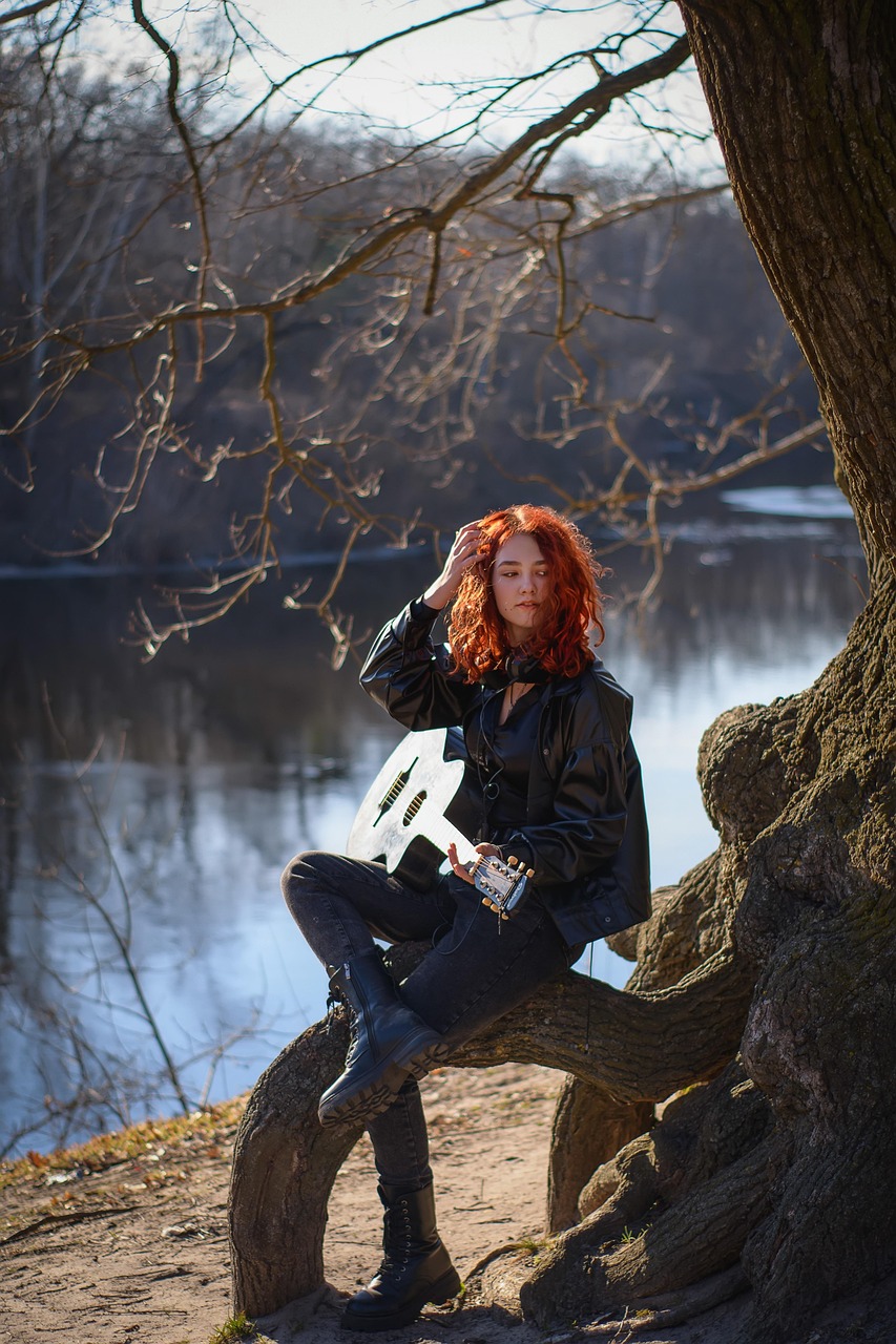 services-01 nature, autumn, river, guitar, music, young woman, music, music, music, music, music